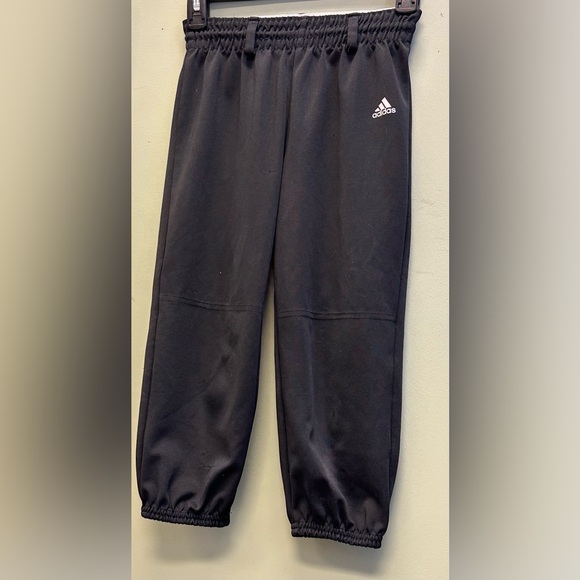 Adidas Unisex Kids size S Performance Black Athletic Pants w/belt loops (b6) - Picture 1 of 3